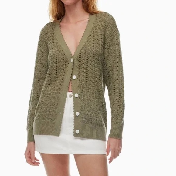 Aritzia Wilfred Olive Green Cardigan - Picture 2 of 10